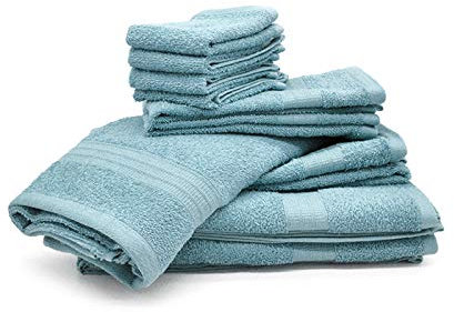 Bassetti Set mit 10 Handtüchern, Frottee, 100 % Baumwolle (SKY)