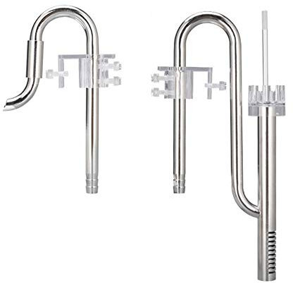 MiOYOOW Aquarium Wasseroberfläche Skimmer, Aquarium Filterrohr Edelstahl Zufluss Abfluss Rohre für Aquarium Planted Tank 12 / 16mm