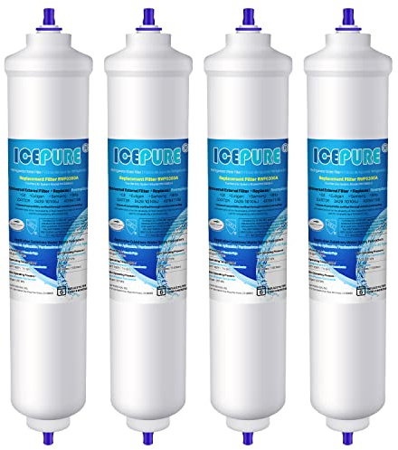 ICEPURE Wasserfilter Kühlschrank Kompatibel mit Samsung DA29-10105J, DA29-10105J HAFEX/EXP, DA99-02131B, WSF-100, EF9603, HAIER LG Inline-Kühlschrank,4 Stück
