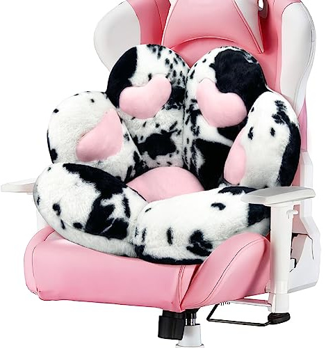 MOONBEEKI Cat Paw Cushion Chair Comfy Kawaii Plush Seat Cushions Shape Lazy Pillow for Gamer Chair 28x 24 Cozy Floor Cute Seat Kawaii for Girl Gift, Dining Room Bedroom Decorate (Milk Cow)