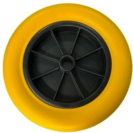 SPEEM | Rueda de Carretilla Amarilla con llanta Negra 360mm | Carretilla de obra y jardinera profesional o para uso domestico