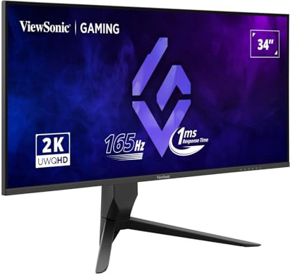 ViewSonic VX3480-2K-PRO 34 inch Gaming Monitor WQHD 21:9, 165Hz, 1ms, HDR10, HDMI, VA, Flicker Free, Low Blue Light Filter