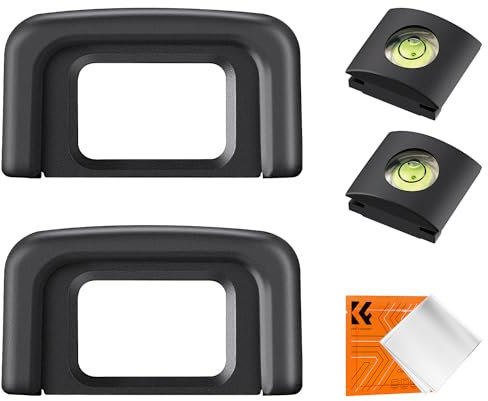 K&F Concept 2PCS Visor Ocular Eyecup & 2 PCS Nivel de Zapata Caliente,Viewfinder Eyepiece DK-25 Compatible con Ni-kon D5600 D5500 D5300 D5200 D5100 D5000 D3500 D3400 D3300