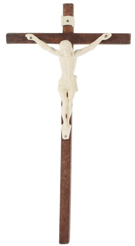 Alipis Croce Cattolica Religiosa Crocifisso In Legno Da Appendere Alla Parete Croce Cristiana Da Parete In Legno Con Gesù Per Soggiorno Casa Decorazione Della Chiesa