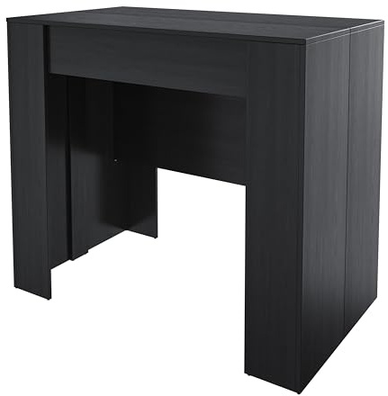 Bricozone Tavolo Consolle Allungabile 237 Cm Nero Fino A 10 Posti Con 4 Prolunghe Integrate Tavolo Trasformabile Salvaspazio In Melaminico Antigraffio Per Sala Da Pranzo Soggiorno