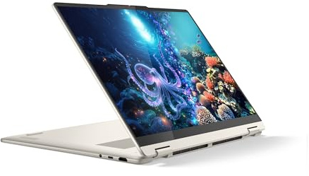 Lenovo Yoga 7 2-en-1 16AKP10 - Ordinateur Portable Copilot + 16'' 2.8K OLED Tactile (AMD Ryzen AI 7 350, RAM 16Go, SSD 512Go, AMD Radeon 860M, Windows 11H) Clavier rétroéclairé AZERTY - Seashell