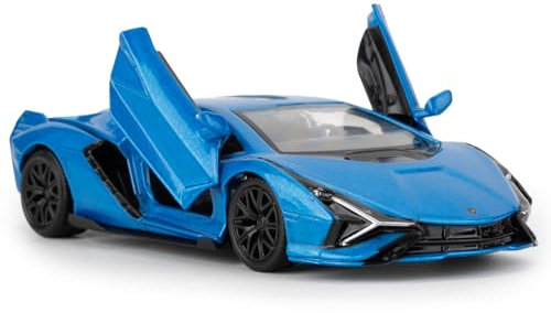 TGRCM-CZ Lamborghini Sián FKP37 Casting Car Modell, Zinklegierung Pull Back Fahrzeuge Spielzeugauto für Kleinkinder Kinder Jungen Mädchen Geschenk Blau