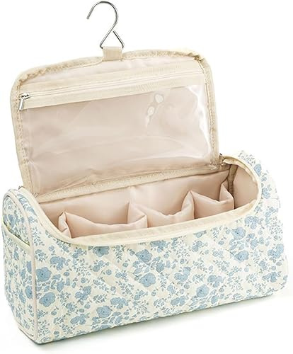 Starnearby Sac de Rangement Compatible avec Dyson Airwrap Complete Styler et Accessoires, Tousse de Voyage Compatible avec Sèche-Cheveux Dyson, Étui Organisateur de Voyage (Fleurs Bleues)