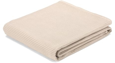ECOMMERC3 | Tejido Gofrado Waffle 100% Algodón 100x150 cm Color Beige - Tela para Costura Decoración y DIY - Fabricado en España