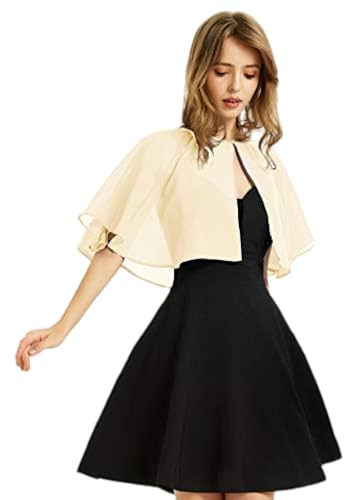 Bolero Femmeboléro Léger en Mousseline pour Femme Châles et Étoles Transparents Ponchos Doux Superposés Capes pour Mariage Soirée Robe de Mariée Plage Veste D'Été