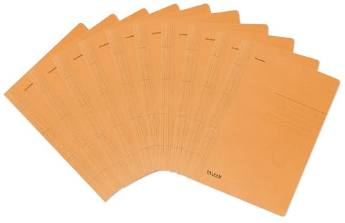 Original Falken 100 förpackningar med lösbladspärmar. Tillverkad i Tyskland. Tillverkad av återvunnen kartong för DIN A4 kommersiell och officiell häftning orange Blue Angel häftapparat idealisk för kontoret och skolan.