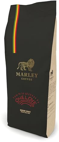 Marley Coffee Medium Roast Organic Coffee Beans 1kg - One Love Blend - Marley Coffee -From The Marley Family - For All Coffee Machines - Medium Roast