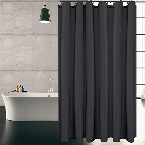 KIPIDA Duschvorhang Textil, Anti-Schimmel, Wasserdichter, Waschbar Anti-Bakteriell Stoff Polyester Badewanne Vorhang mit 8 Duschvorhängeringen