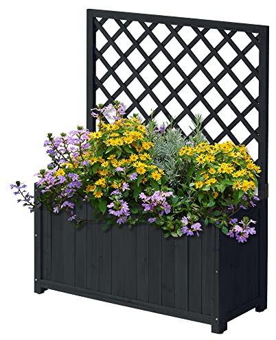 VegTrug Wooden Trellis Box 90cm - Charcoal (FSC 100%)