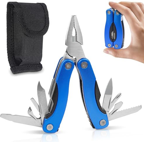 Multitool Werkzeug Multifunktionszange 11 in 1 Taschenwerkzeug Faltbares Edelstahl mit Schraubendreher Bits Klappmesser inkl tragbare Tasche für Outdoor-Aktivitäten