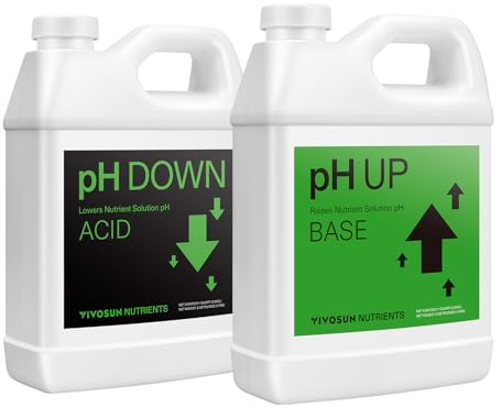 VIVOSUN pH Up & pH Down Kit, 1 Quart Each, pH Control Kit for Balanced pH Level and Optimal Nutrient Uptake, pH Adjuster Liquid Fertilizer for All Plants and All Growing Systems