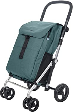 Carlett - Pack Classic Family | Carro de la Compra Plegable con Gancho de Regalo | Carrito de Supermercado Resistente | 4 Ruedas |Gran Capacidad 64L |Verde