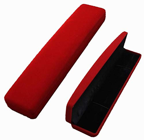 Widdle Gifts 8525 - Scatola regalo in velluto rosso floccato per collane/ciondoli/orologi, 22 cm, scatola regalo con cerniera
