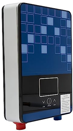 6500W Elektrisch Warmwasser Durchlauferhitzer 220V Digital Dusche Set mit Bad Dusche Kit 30-55 ℃, Sofortige Aufheizung, Tanklose, Konstante Temperaturregelung für Küche und Badezimme (Blau)