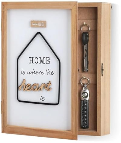 Gachiwar Wooden Key Cabinet Wall Mounted Key Box with 6 Hooks Key Holder for Indoor Key Storage | 10.6 x 7.87 x 2.36 Inch
