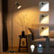 Lampade da Terra LED, Lettura Piantana Dimmerabile, Lampada con Telecomando, Colore 2700k-6500k, 12W Lampada Girevole Retrò per Soggiorno, Nero