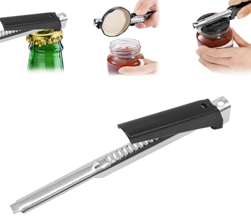 Horuili® Apribottiglie manuale, Apriscatole semplice, Apribottiglie antiscivolo, Impugnatura regolabile, Apriscatole in acciaio inox, Apriscatole, Gadget da cucina per la casa