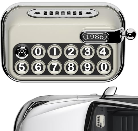 Teléfono temporal de aparcamiento para coche, pantalla de número de teléfono de máquina de escribir para salpicadero de coche, práctico y exquisito tablero de instrumentos, pantalla de número de