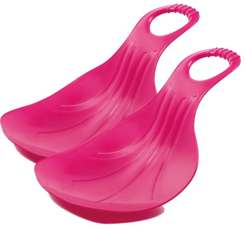 Tymar Schneerutscher, Schlittenbrett, Poporutscher mit Griff, Sitzschlitten Plastik (KID2; Rosa (2 Stück))
