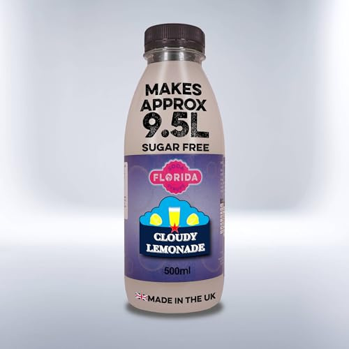 Florida Soda Syrup Compatible with SodaStream - 500 ml, Mix n Match, Multiple Flavours, Concentrates, Flavourings For Fizzy Drinks (Cloudy Lemonade Sugar Free)