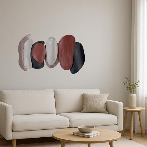 Casablanca modernes Design Bueno Wall Relief Metal Textured Anthracite/Brown/Cream 44 x 78 x 7 cm