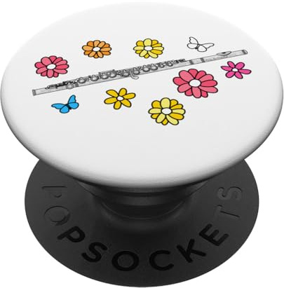 Flauto floreale Flautista Mamma Musicista di fiati PopSockets PopGrip Adesivo