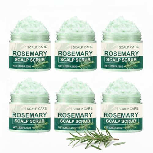 Exfoliante para el cuero cabelludo de romero, crema limpiadora, refrescante y nutritiva, exfoliante del cuero cabelludo profundamente limpiador, exfoliante suave, calmante y refrescante para regular