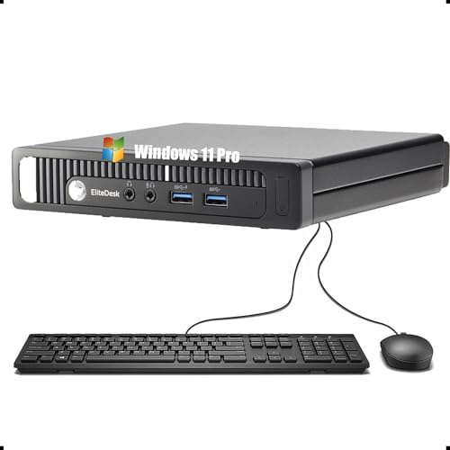 HP EliteDesk 800 G1 Mini ordinateur de bureau Intel Core i5-4430, 16 Go de RAM, SSD 256 Go, clavier US QWERTY, WiFi, Bluetooth, Windows 11 Pro (reconditionné)