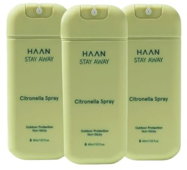 HAAN Stay Away Citronella Spray – Spray idratante per il corpo al profumo di citronella | Formula vegana, 86% naturale | 45 ml