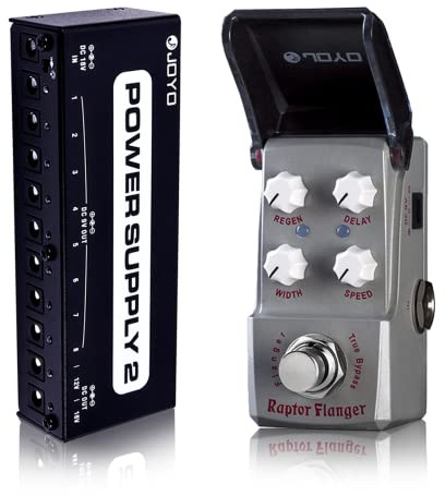 JOYO JF-327 Raptor Flanger Mini Pedal Bundle with JP-06 Noise Blocker Pedal Power Supply