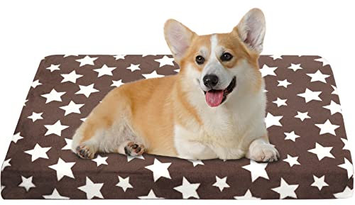VANKEAN Hundebett Wasserdicht Hundekissen Waschbar mit Abnehmbarer Innenfutter Sommer und Winter, Flauschig Hundematte für Kleine bis Große Hunde, Braun/Grau