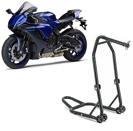 Cavalletto alzamoto per sotto canotto di sterzo alza moto per alzare sollevare la ruota anteriore della YAMAHA R1 o R6 1000 600 di tutti gli anni
