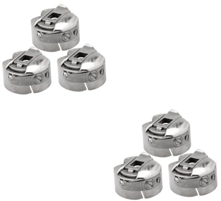 Lurrose 6 Piezas bobina universal Partes de una computadora soporte plano hermano máquina de coser máquina de agujas de coser Metal lanzadera caja de coser carrete plano