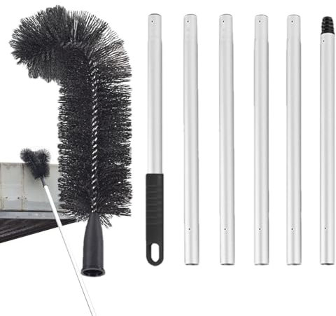 Gutter Cleaning Brush, Gutter Cleaning Tools with Aluminum Rod for Removing Leaves, Debris, Dust, and Branches, Gutter Roof Cleaner Brush