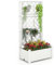 GOPLUS - Jardinera elevada con celosía, con agujero de drenaje, monitor de nivel de agua, cuadrado huerto con celosía para plantas trepadoras de PP para jardín, patio, balcón, 76x45x150cm (blanco)