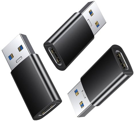 AUFU USB zu USB C Adapter 3 Pack, Stecker Adapter Netzteil Ladegerät Ladekabel für Phone 16 15 S24 A54 Plus Ultra