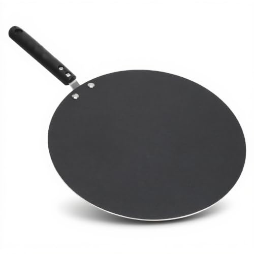 Jectse Sartén para crepé Antiadherente, Sartén Comales para Tortillas de 30cm para Estufa de Gas, Sartén Dosa con Revestimiento de Granito Suizo con Stay Cool