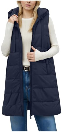 Womens Quilted Coat Plain Sleeveless Down Jacket Hooded Zip Up Vest Gilets Winter Wear Bodywarmer Thermal Vests Pockets Windproof Outwear Thick Jacket For Autumn Camping Travelling Hiking S M L XL 2XL