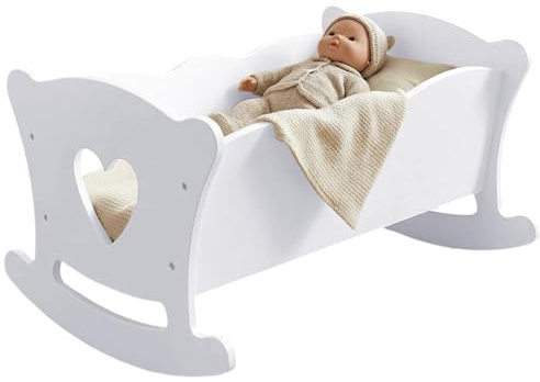 Cuna De Muñecas | Muebles de Guardería Infantil de Madera Interactivos Bonitos y Universales | Muebles con Mecena y Ropa de Cama para Muñecas | para Niños Y Niñas De Todas Las Edades y Aulas