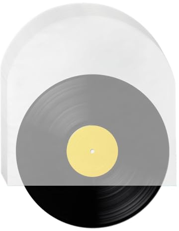 Innerfodral för grammofonskivor – innerfodral för vinylskivor | högkvalitativt fodral för skiva, 50 stycken antistatiska skivfodral, LP-innerfickor utan runt golvskydd, antistatiska innerfi