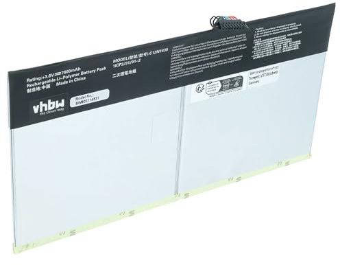 vhbw 1x Akku kompatibel mit Asus Transformer Book T100HA Tablet Pad (7800 mAh, 3,8 V, Li-Polymer)