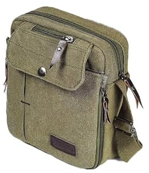 Men's Canvas Messenger Bag,Casual Shoulder/Chest Bag,Travel Carry Bag,Multi-pocket Purse Handbag Crossbody Bags,Vintage Lightweight Small Satchel,Khaki