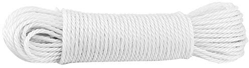 MAGT Corda per Bandiera, 20m Corda Arrampicata in Nylon Multifunzionale Corde Paracord per Campeggio Giardino Esterno (Bianco)