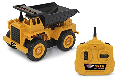 JAMARA- Camión Volquete Teledirigido MK136 1:36 2,4 GHz – basculante Alto, Abajo, Color Amarillo (410151)