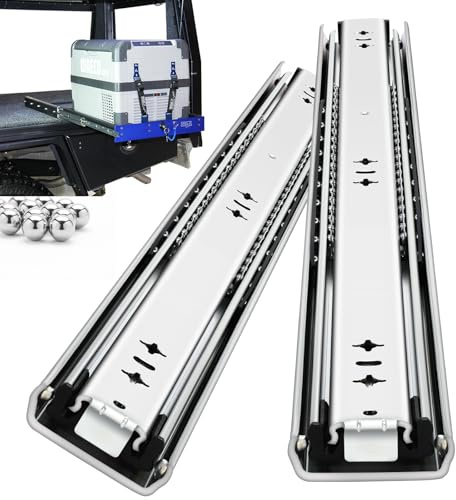 QWEZIX lådskenor fullt utdrag lådutdrag, 40 inch (1000mm), Bredd 53 mm - Utan lås, 120 kg
